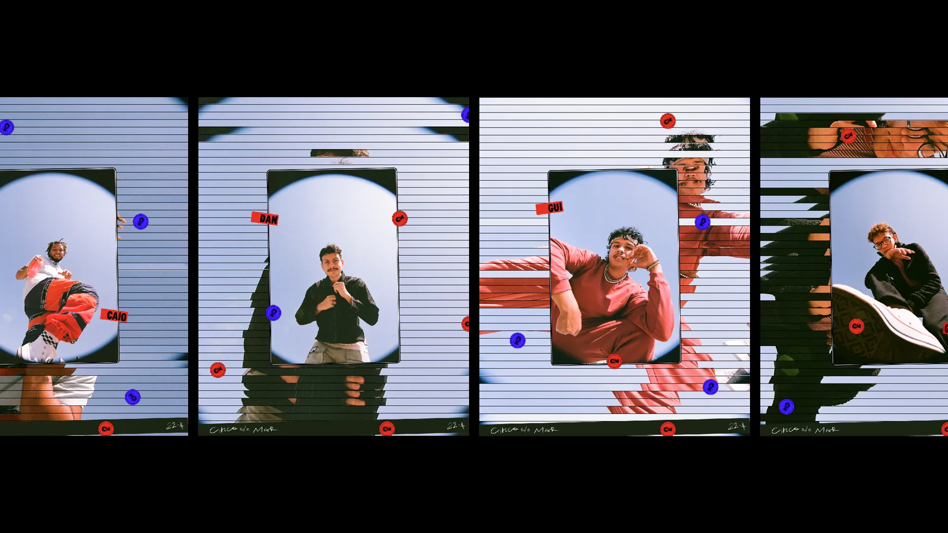 Video frames of the band in thresholded photos