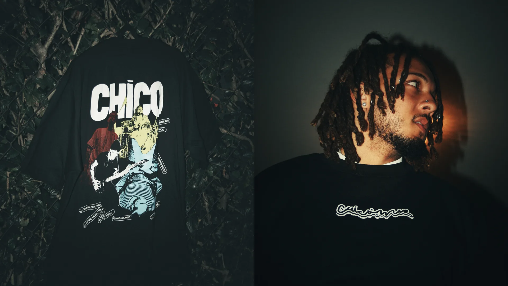 The band’s merch: a black t-shirt with the logo