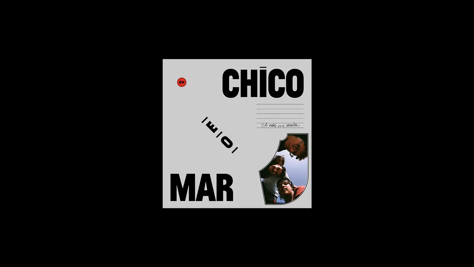 The album cover, animated