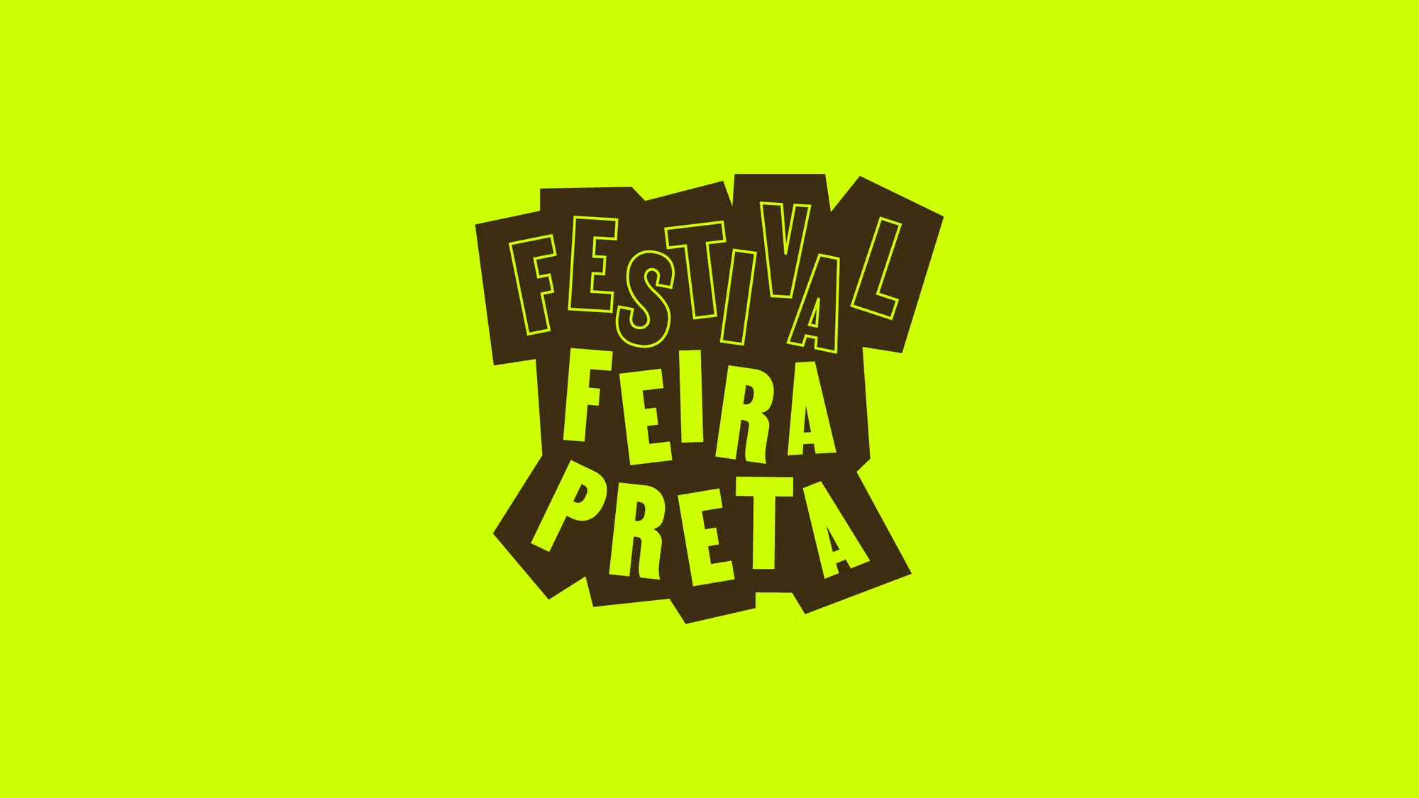 The Festival Feira Preta logo on acid yellow
