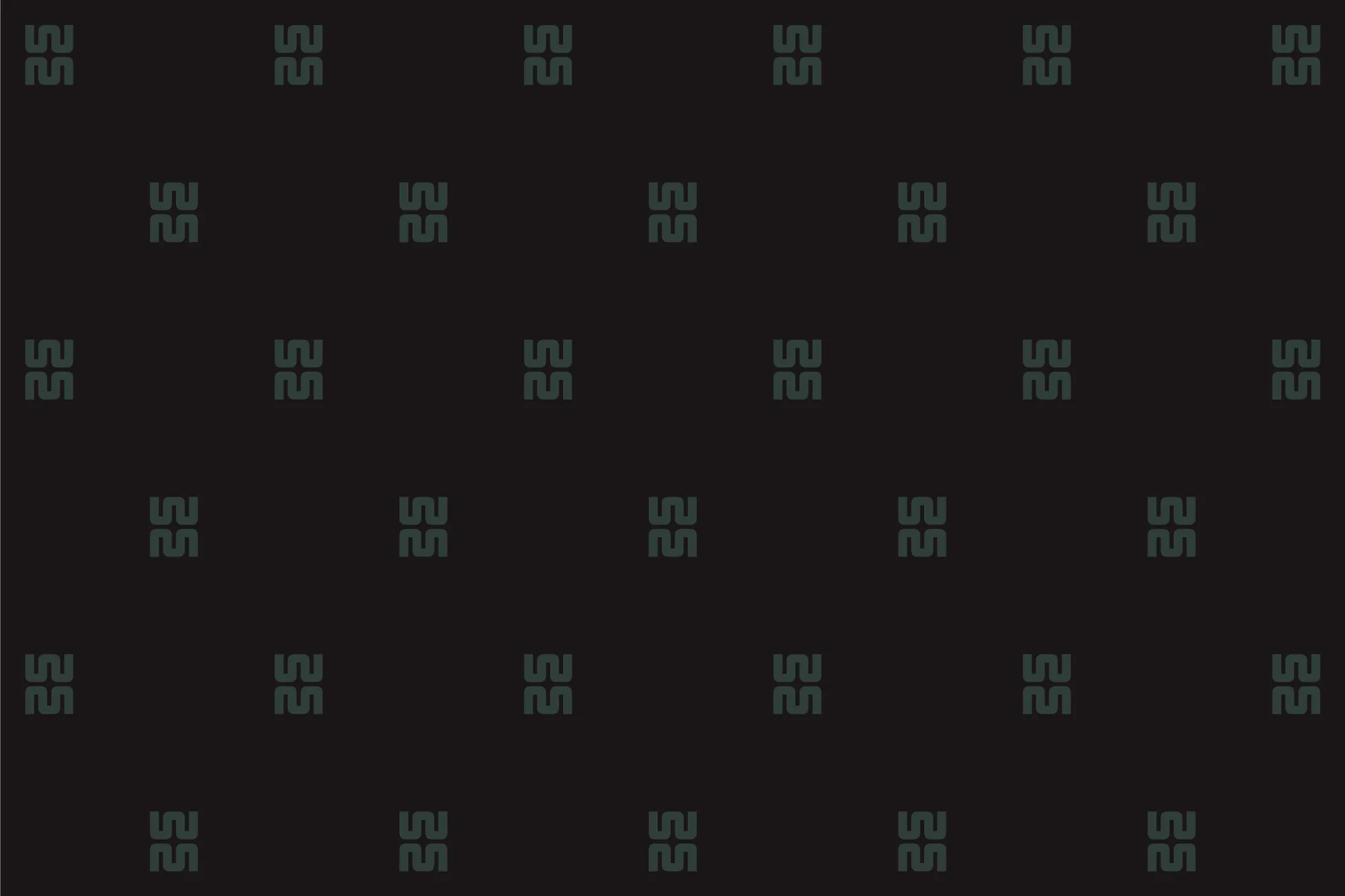 The monogram as a repeating pattern on black